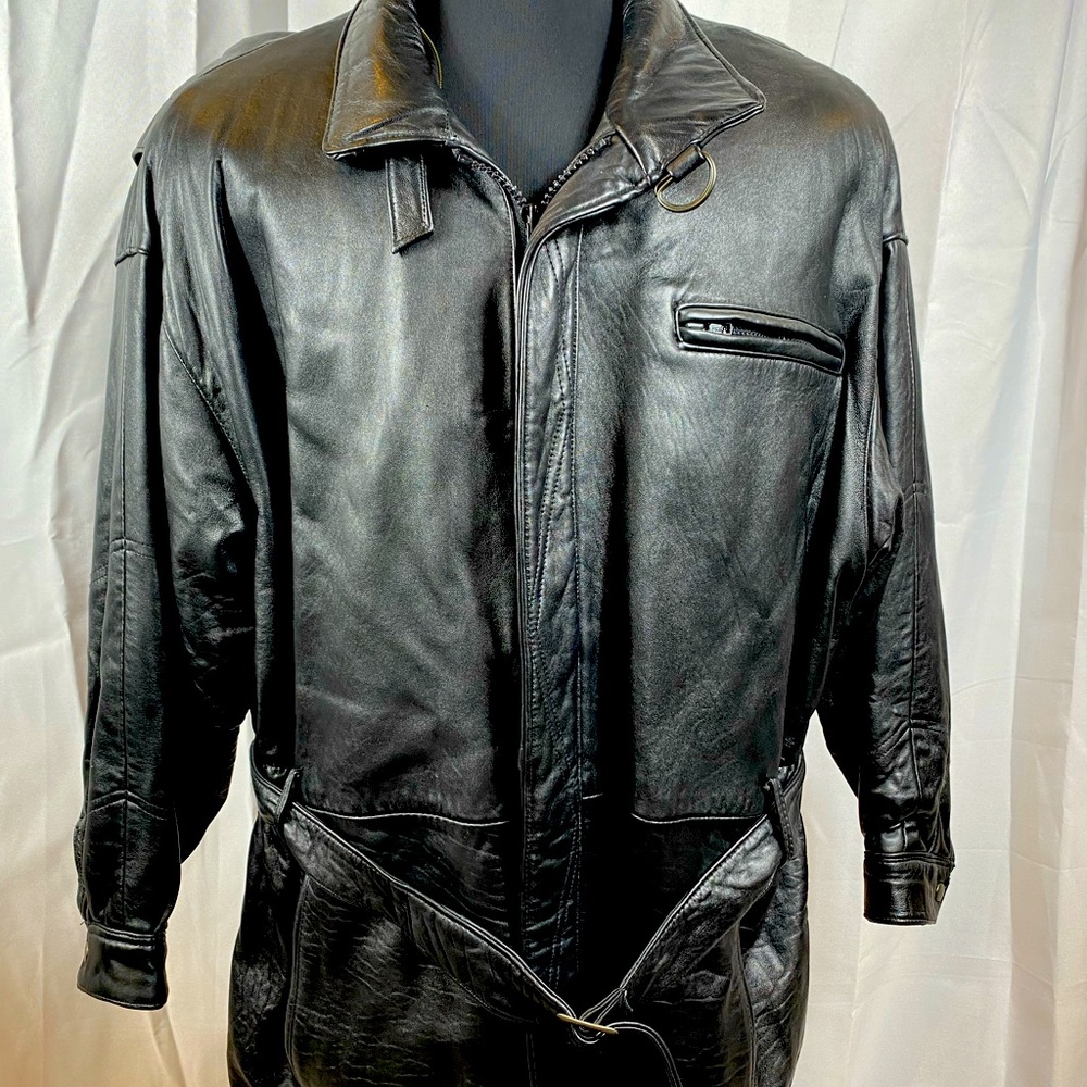 Mens brown Wilson’s Zip Down Leather jacket XL